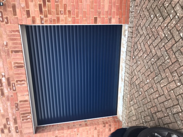 Aluroll Insulated Roller door in Steel Blue